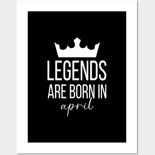 Legends Are Born In April, April Birthday Shirt, Birthday Gift, Gift For Aries and Gemini Legends, Gift For April Born, Unisex Shirts Posters and Art